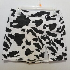 Bittersweet skirt Medium cow print denim jean mini front slit MS1698-3